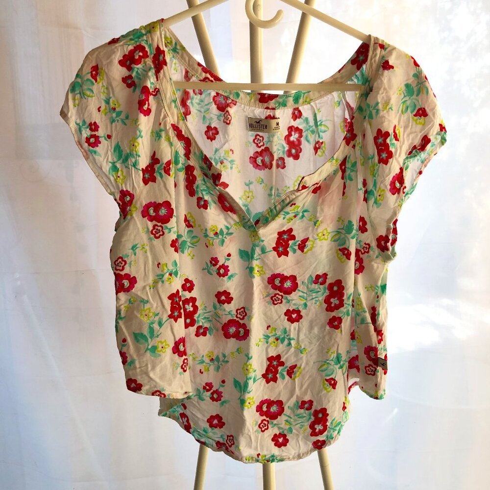 HOLLISTER FLOWER PRINT PULLOVER BABYDOLL FLOWY OVERSIZED M NWOT